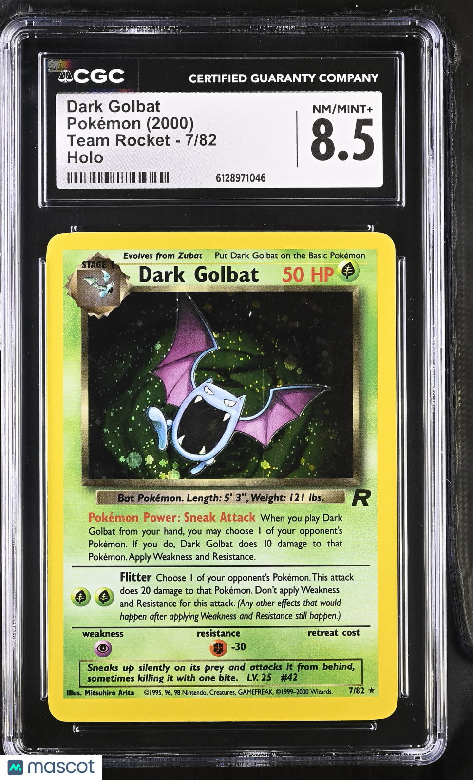 Dark Golbat 2000 Pokemon Team Rocket Holo CGC 8.5 #7/82