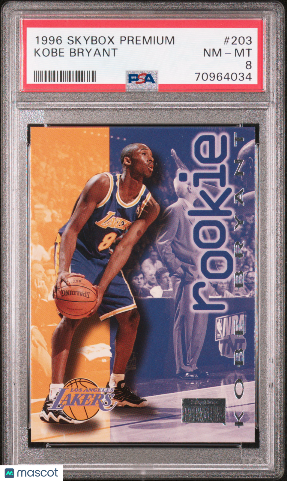 Kobe Bryant 1996-97 Skybox Premium Rookie RC Los Angeles Lakers #203 PSA 8