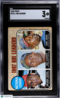 Hank Aaron / Clemente / Cepede 1968 Topps RBI Leaders #3 SGC 3