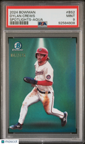 Dylan Crews 2024 Bowman Spotlights Aqua Refractor RC Nationals 7/125 PSA 9