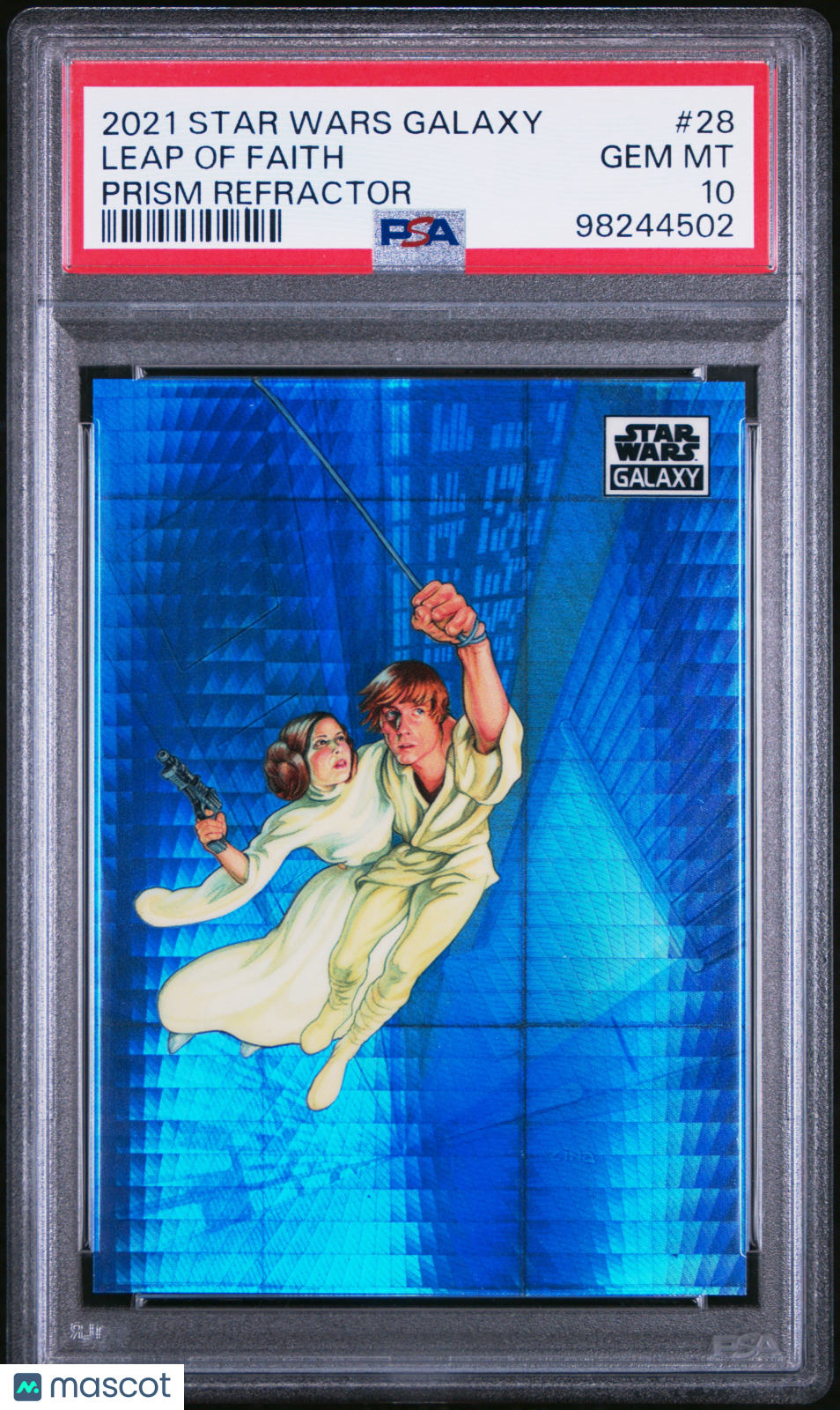 Leap Of Faith 2021 Topps Star Wars Galaxy Prism Refractor 75/75 #28 PSA 10