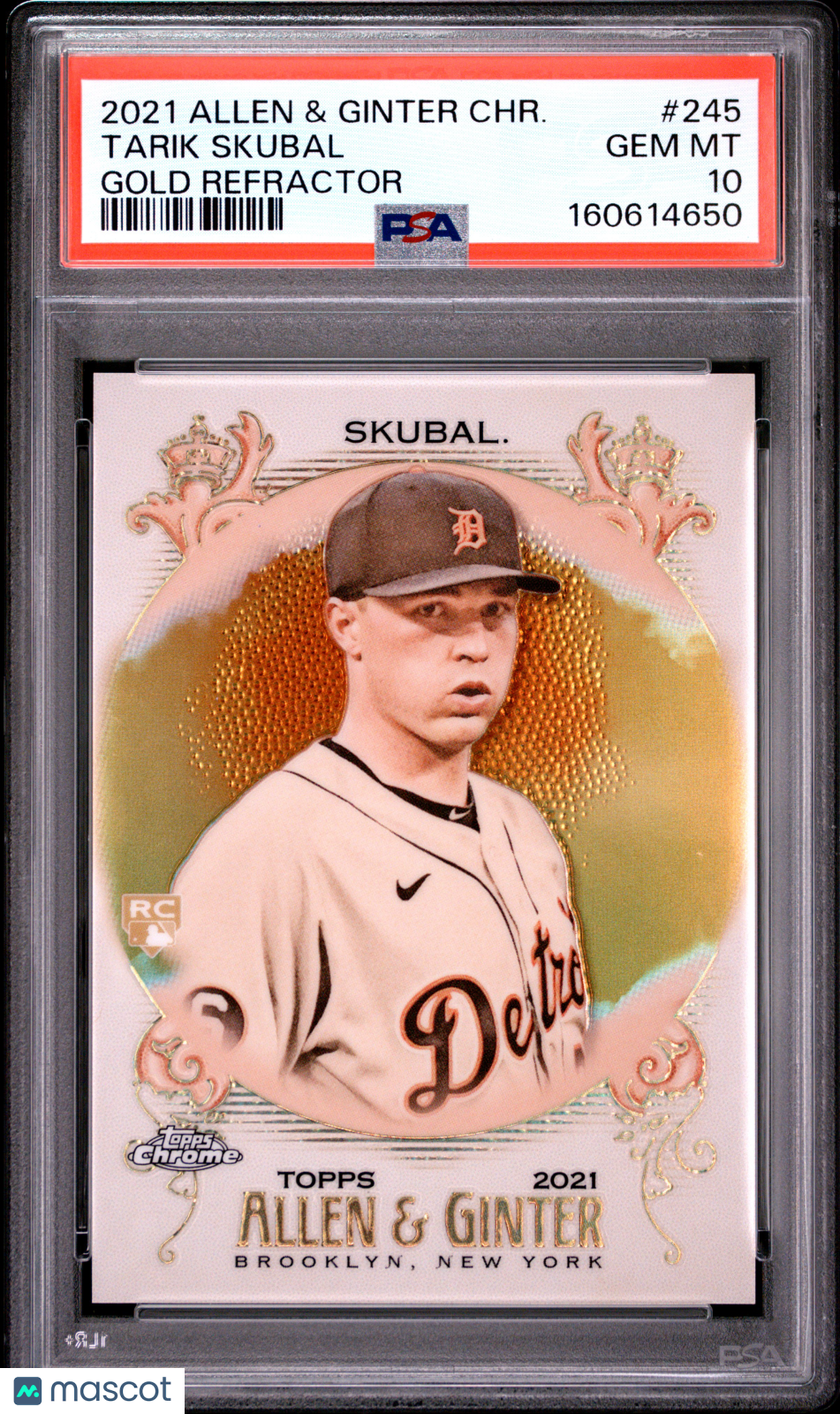 Tarik Skubal 2021 Allen & Ginter GOLD Refractor Rookie RC Tigers 1/50 PSA 10