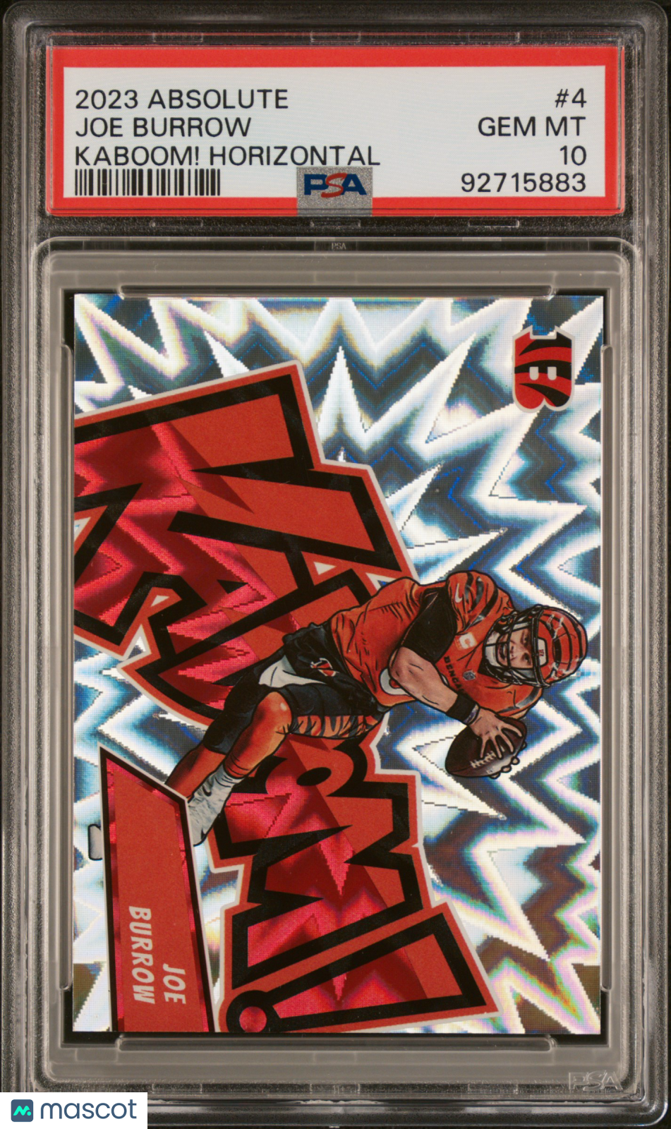 Joe Burrow 2023 Absolute KABOOM SSP CASE HIT Cincinnati Bengals PSA 10