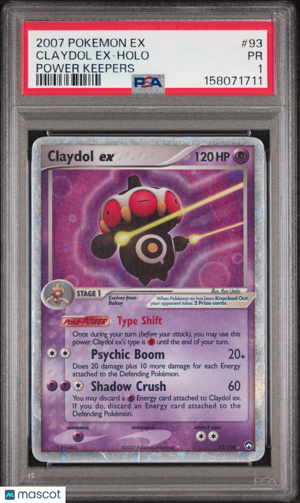 Claydol EX 2007 Pokemon EX Power Keepers Holo Power Keepers PSA 1 #93
