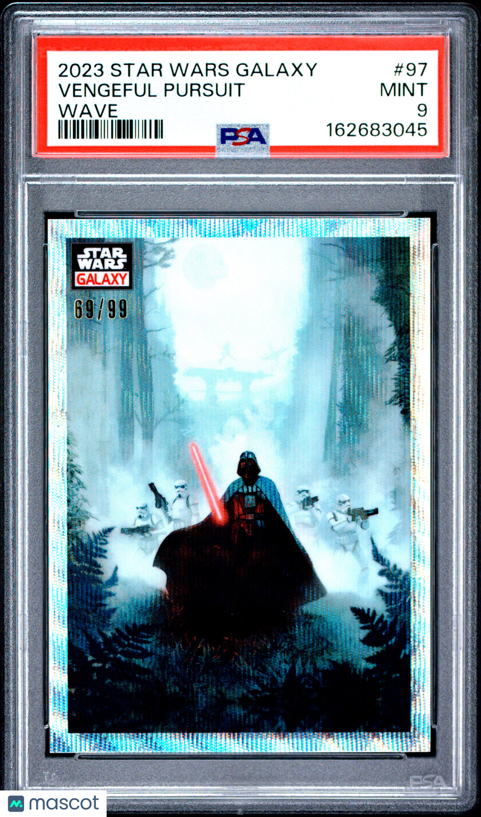 Vader 2023 Topps Star Wars Galaxy Vengeful Pursuit Wave Refractor 69/99 PSA 9