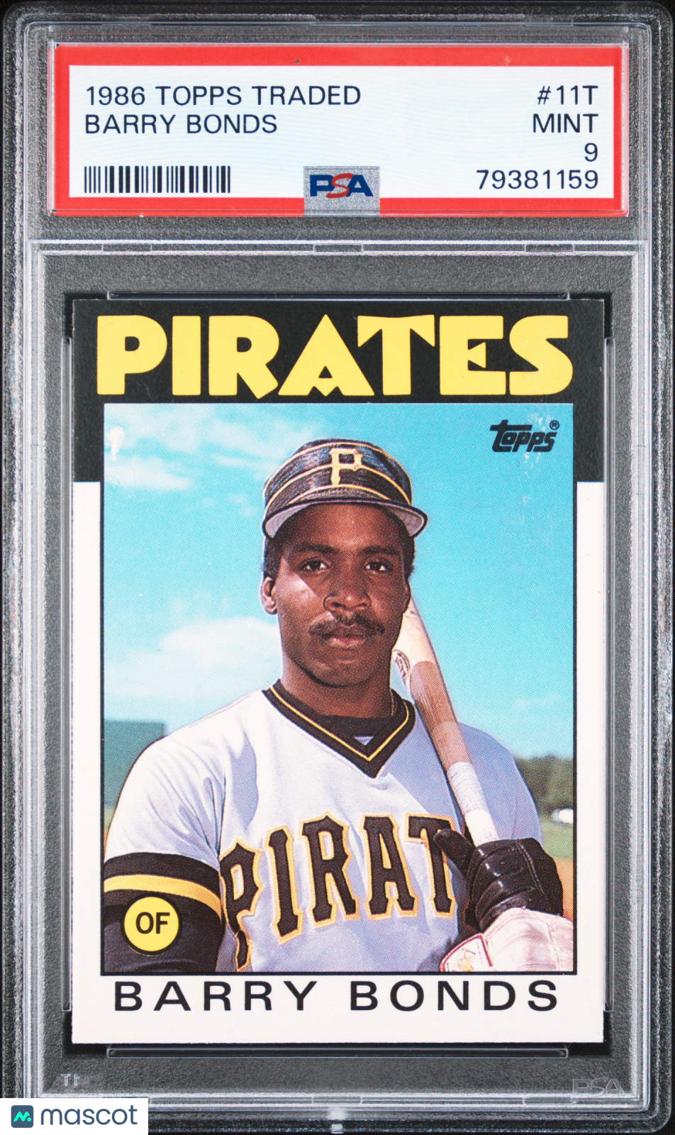 Barry Bonds 1986 Topps Traded Rookie RC Pittsburgh Pirates #11T PSA 9