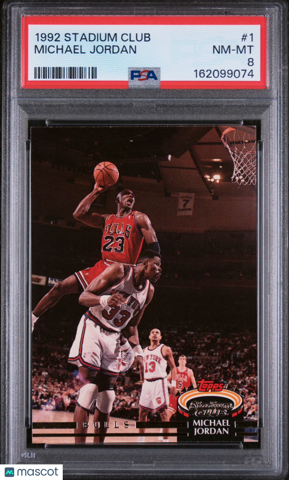 Michael Jordan 1992-93 Stadium Club Card Chicago Bulls #1 PSA 8