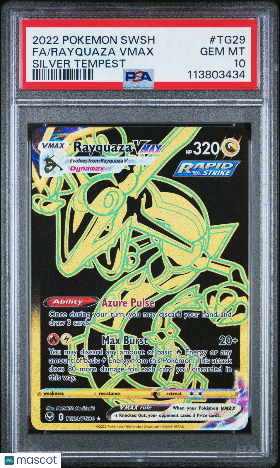 Rayquaza VMAX 2022 Pokemon Sword & Shield Silver Tempest PSA 10 #TG29