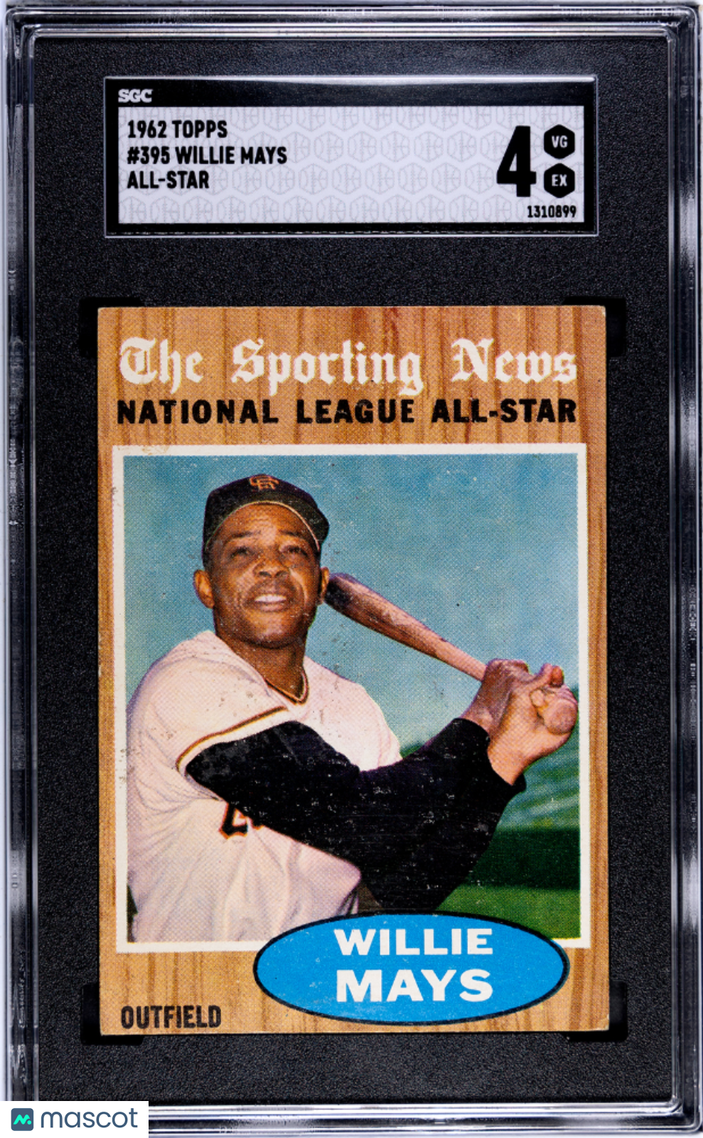 Willie Mays 1962 Topps All Star San Francisco Giants #395 SGC 4
