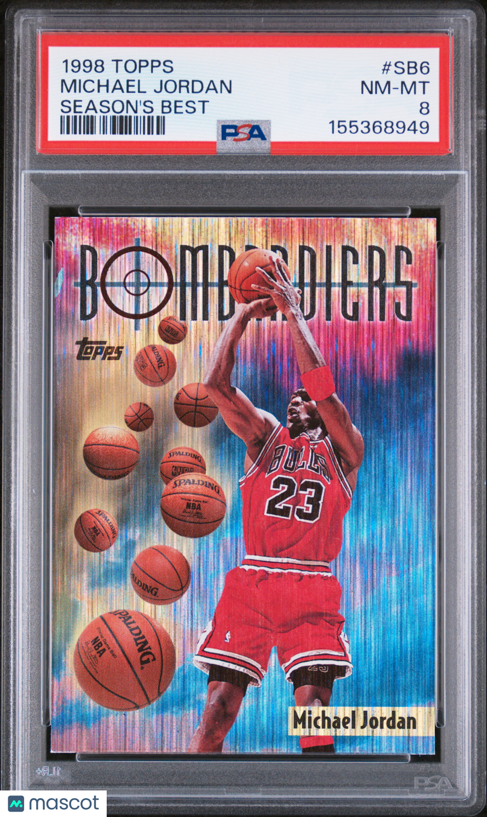 Michael Jordan 1998 Topps Season's Best Bombardiers Chicago Bulls #SB6 PSA 8