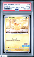 Pikachu 2025 Pokemon SVP EN-SV Black Star Promo Illustration Contest PSA 9 #214