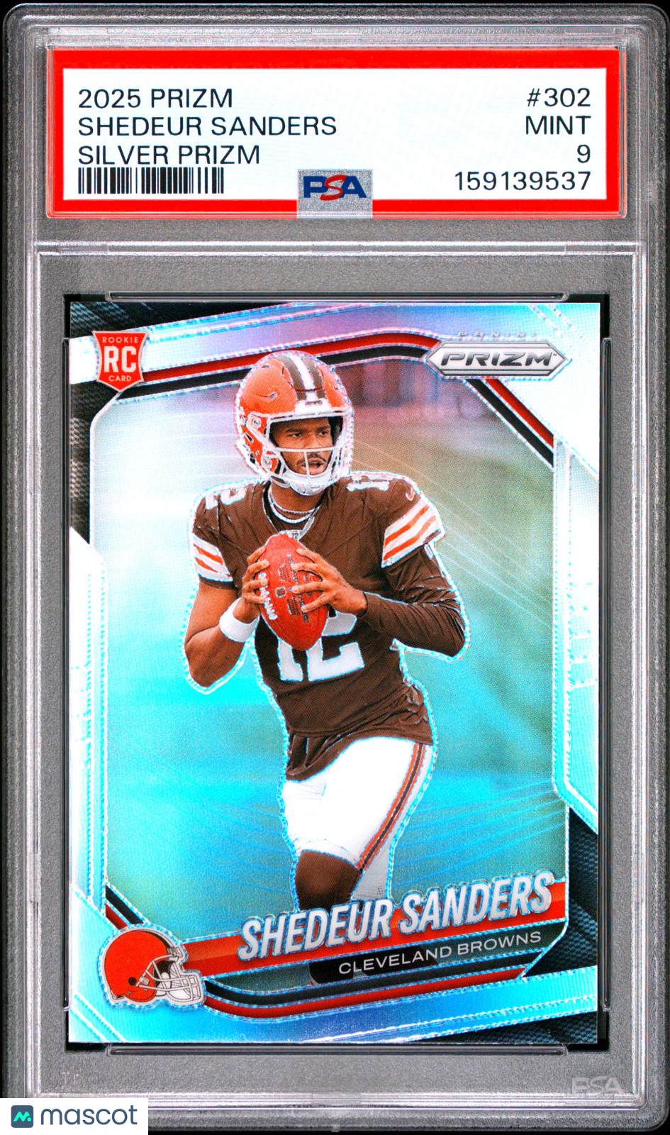 Shedeur Sanders 2025 Prizm Silver Prizm Rookie RC Cleveland Browns #302 PSA 9