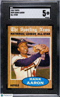 Hank Aaron 1962 Topps All Star Card Milwaukee Braves #394 SGC 5