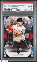 Wyatt Langford 2024 Topps Transcendent Vip Party Black Rookie Rangers 6/10 PSA 9