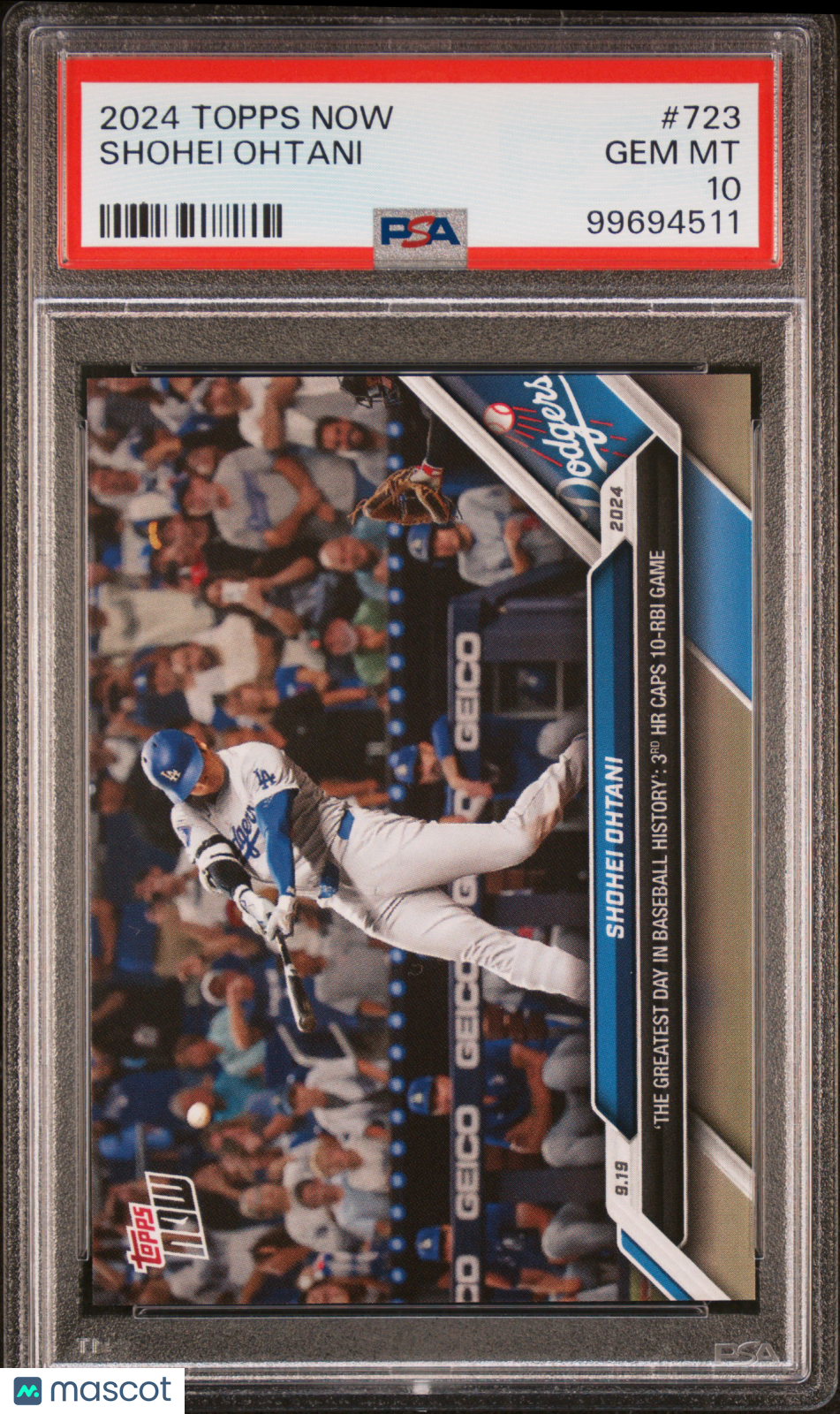 Shohei Ohtani 2024 Topps Now Greatest Day Los Angeles Dodgers #723 PSA 10