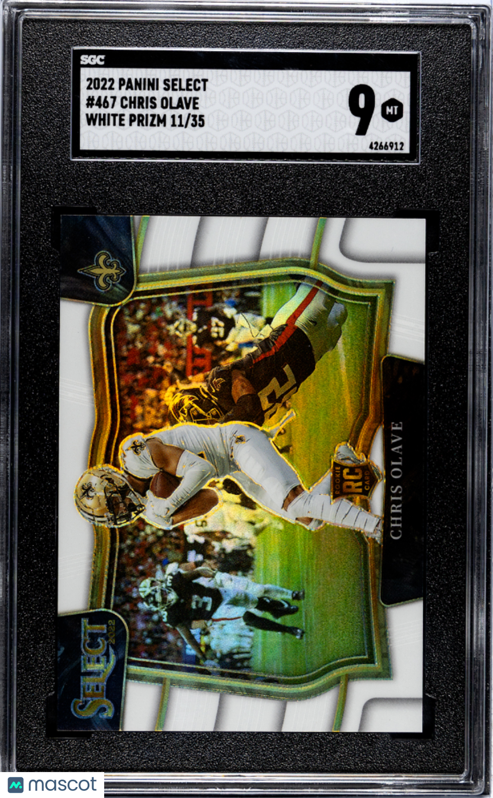 Chris Olave 2022 Select White Prizm Field Level Rookie RC Saints 11/35 SGC 9
