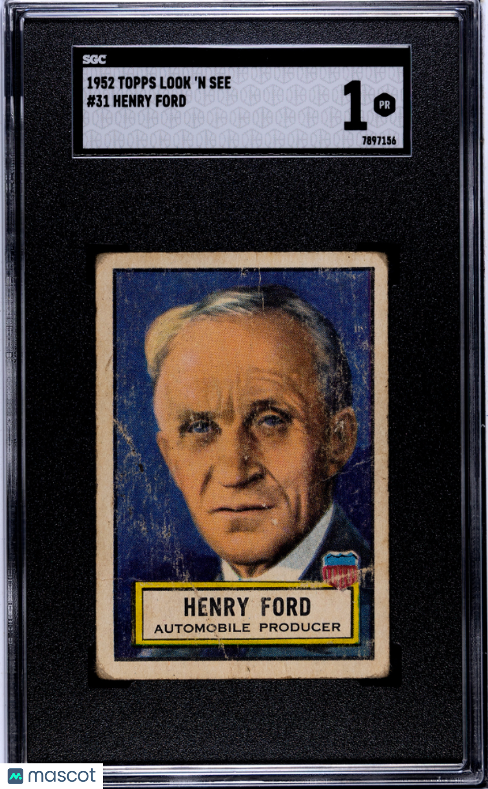 Henry Ford 1952 Topps Look 'n See #31 SGC 1
