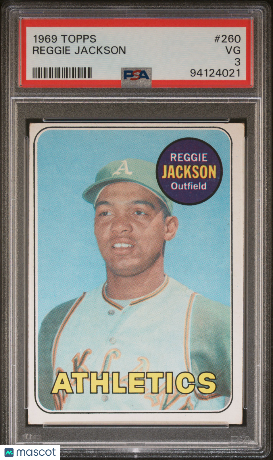 Reggie Jackson 1969 Topps Rookie RC Oakland Athletics #260 PSA 3