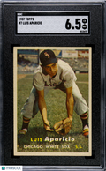 Luis Aparicio 1957 Topps Card Chicago White Sox #7 SGC 6.5