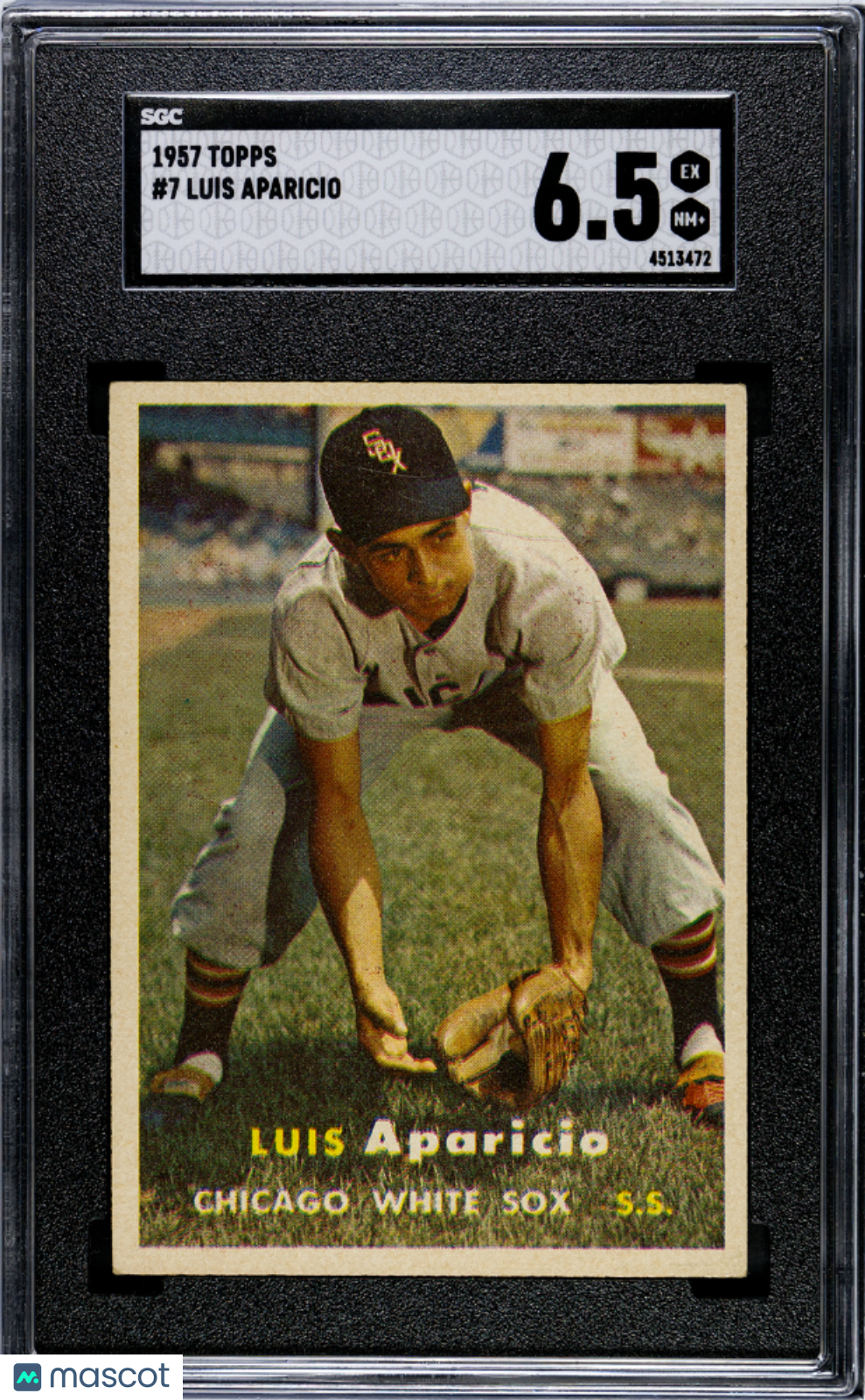 Luis Aparicio 1957 Topps Card Chicago White Sox #7 SGC 6.5