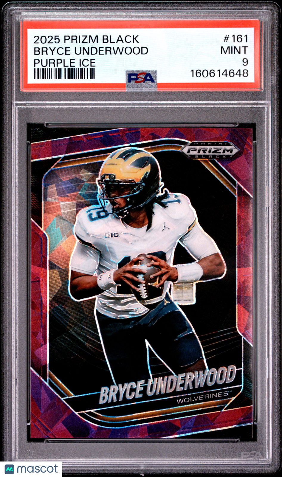 Bryce Underwood 2025 Prizm Black Purple Ice Rookie RC Michigan 21/149 PSA 9