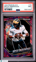 Bryce Underwood 2025 Prizm Black Purple Ice Rookie RC Michigan 21/149 PSA 9