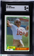Joe Montana 1981 Topps Rookie Card RC San Francisco 49ers #216 SGC 5