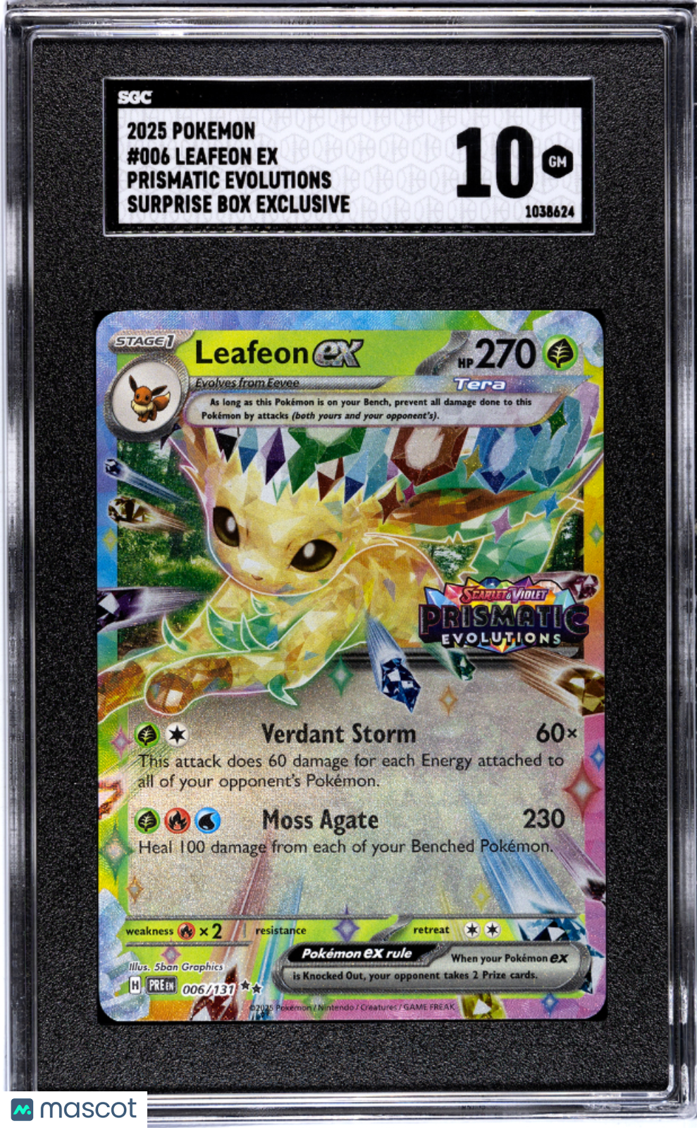 Leafeon EX 2025 Pokemon Prismatic Evolutions SGC 10 #006