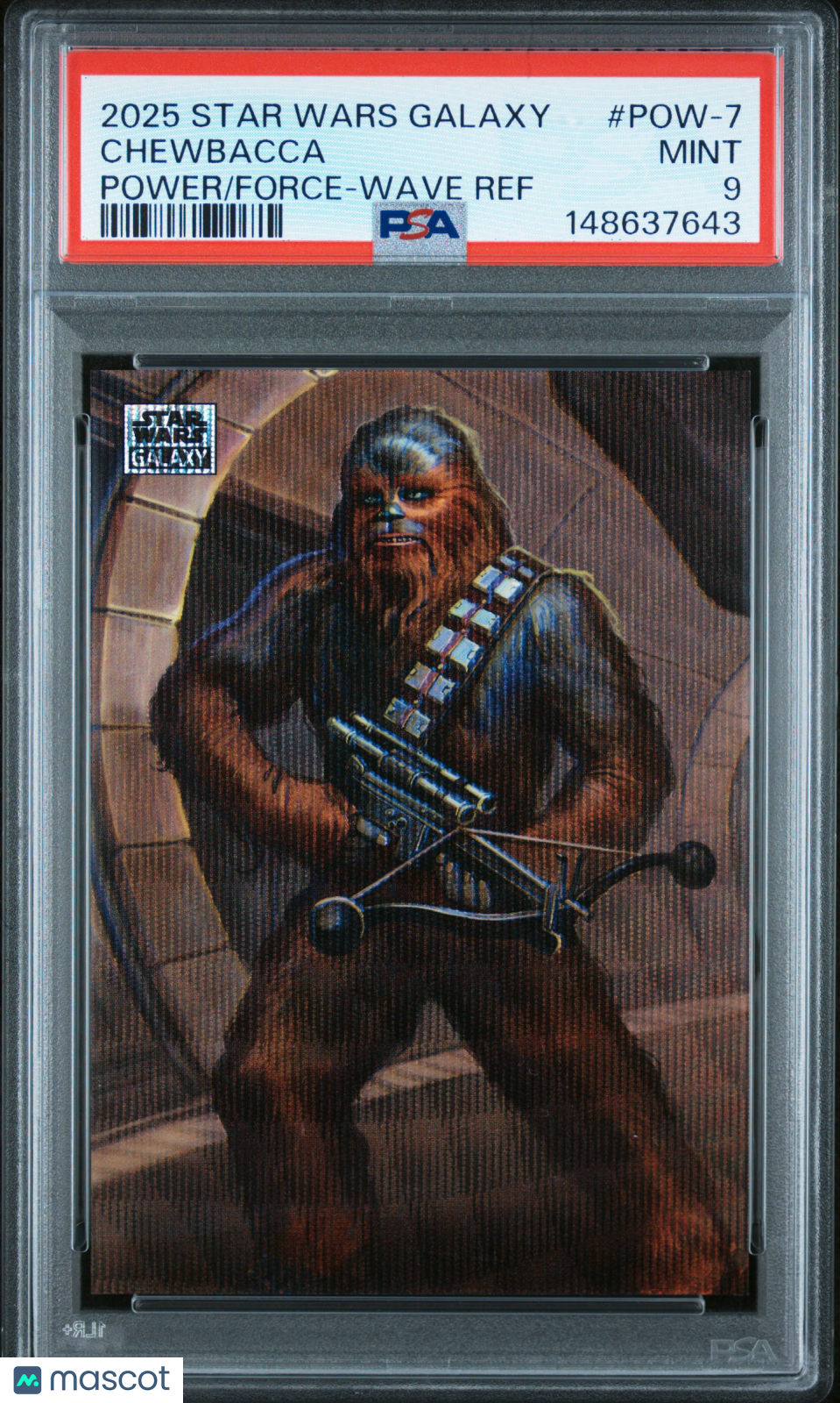 Chewbacca 2025 Topps Chrome Star Wars Galaxy Wave Refractor 91/99 PSA 9