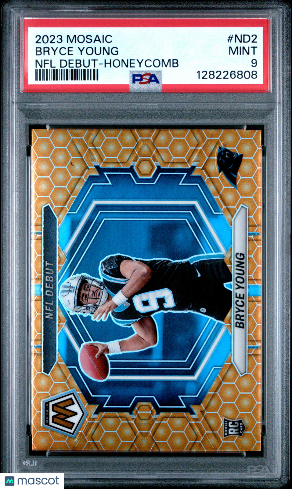 Bryce Young 2023 Mosaic NFL Debut Honeycomb SSP Rookie RC Panthers PSA 9