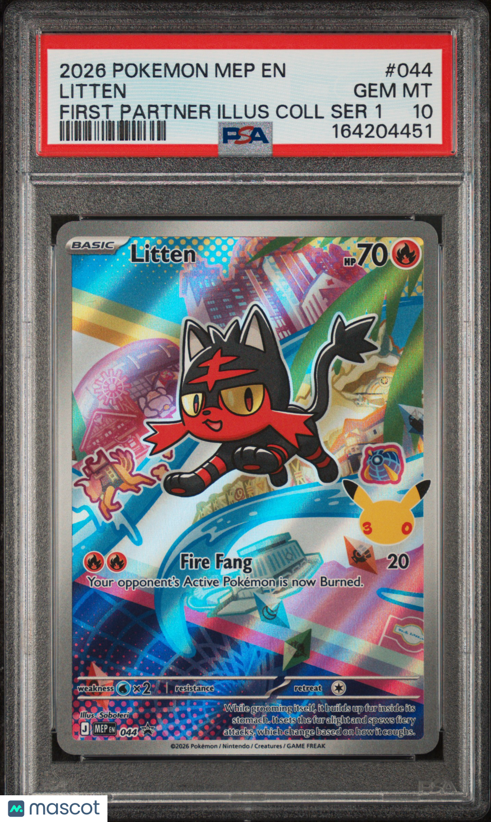 Litten 2026 Pokemon Mep EN  Black Star Promo First Partner PSA 10 #044