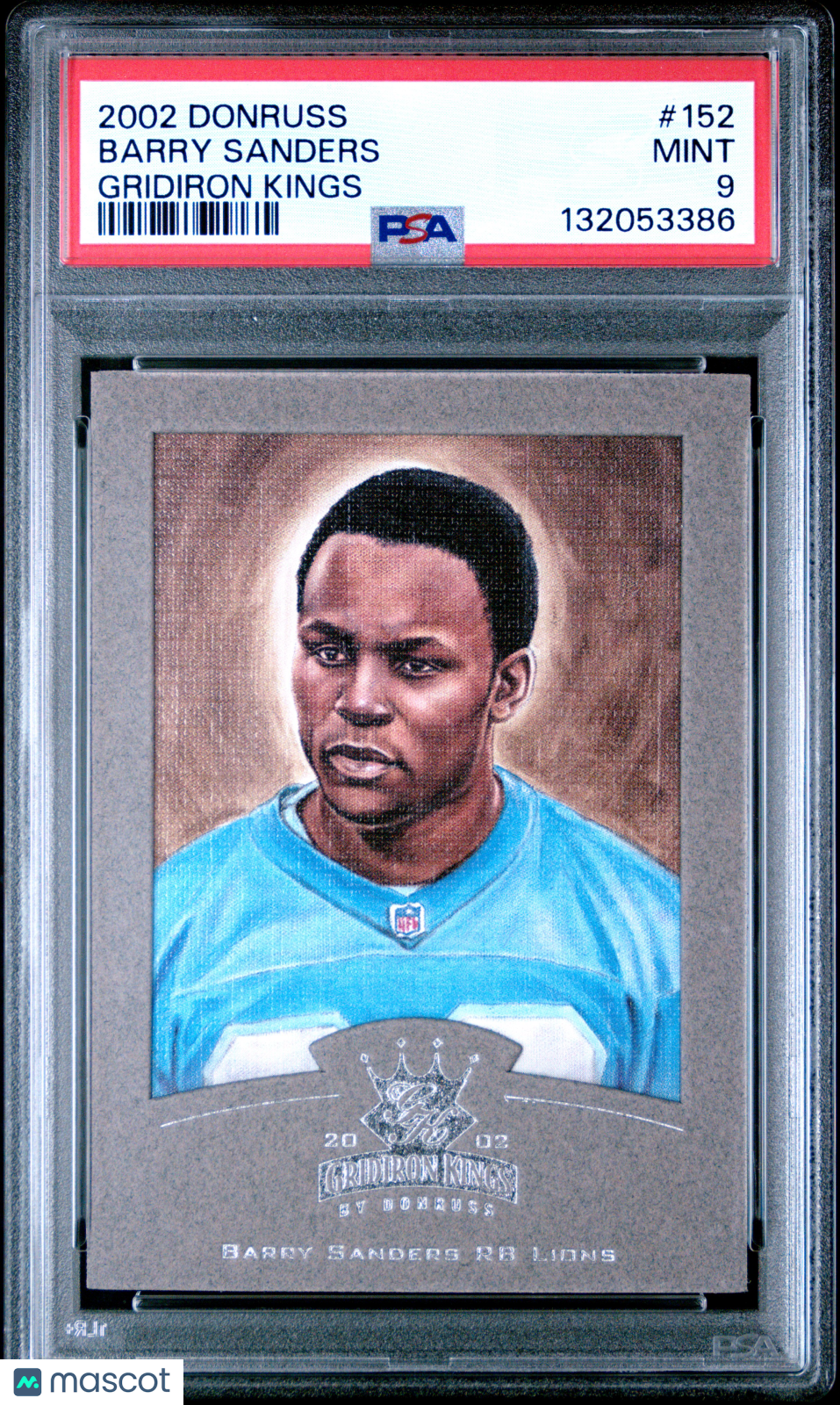 Barry Sanders 2002 Donruss Gridiron Kings Silver Detroit Lions 383/400 PSA 9