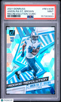 Amon-Ra St. Brown 2021 Donruss Rookie Revolution Cubic RC Lions 34/50 PSA 9