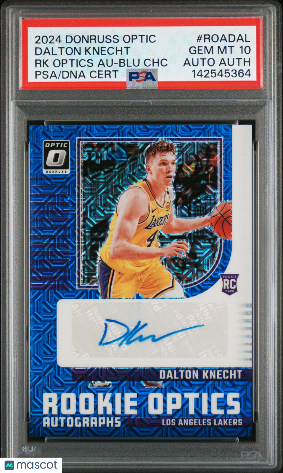 Dalton Knecht 2024-25 Optic Auto Autograph RC Los Angeles Lakers PSA 10 4/24