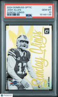 Josh Allen 2024 Optic Sunday Kings CASE HIT SSP Buffalo Bills PSA 10