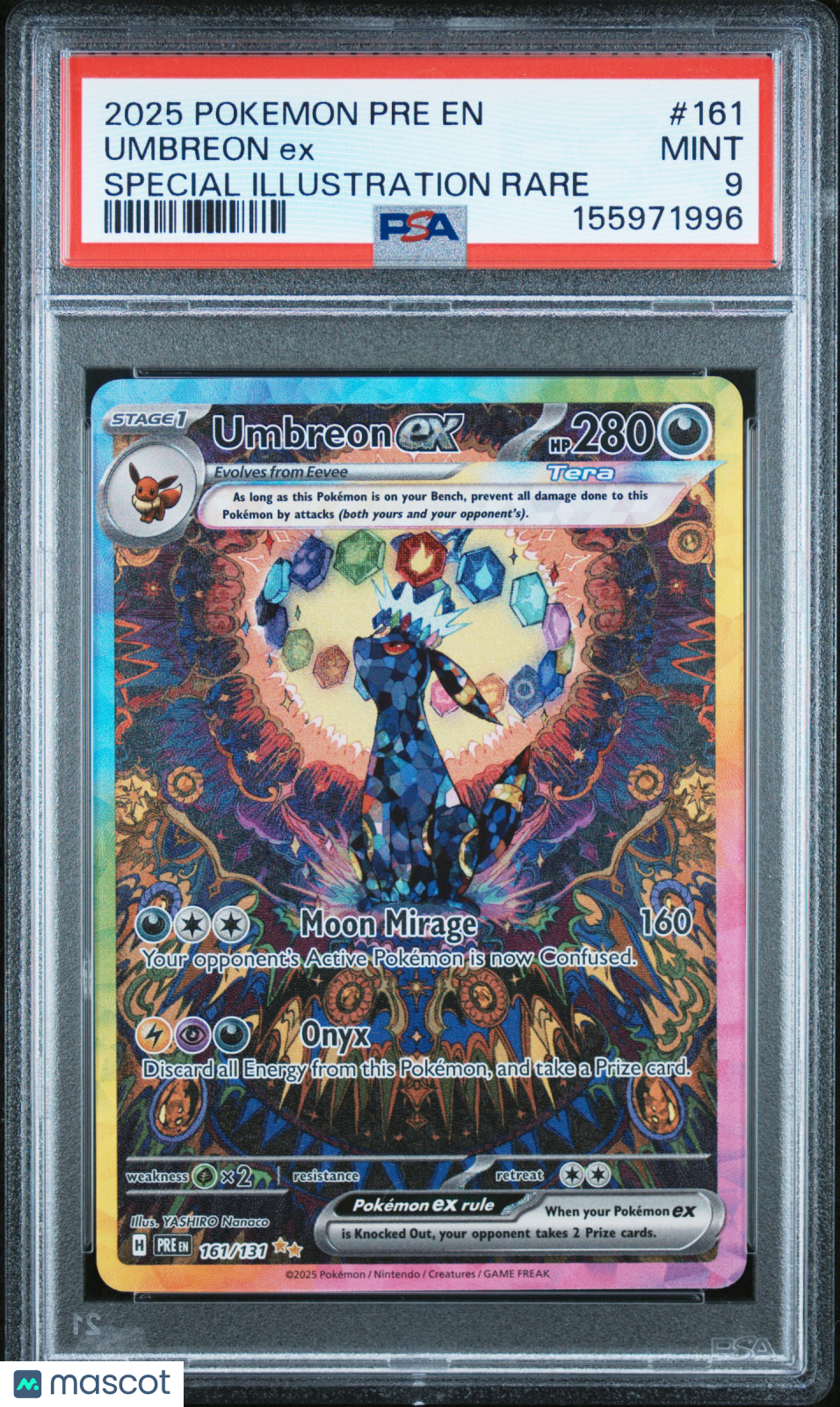 Umbreon EX 2025 Pokemon Prismatic Evolutions Special Illustration Rare PSA 9