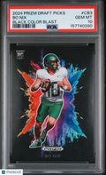 Bo Nix 2024 Prizm Draft Black Color Blast SSP CASE HIT RC Oregon Broncos PSA 10