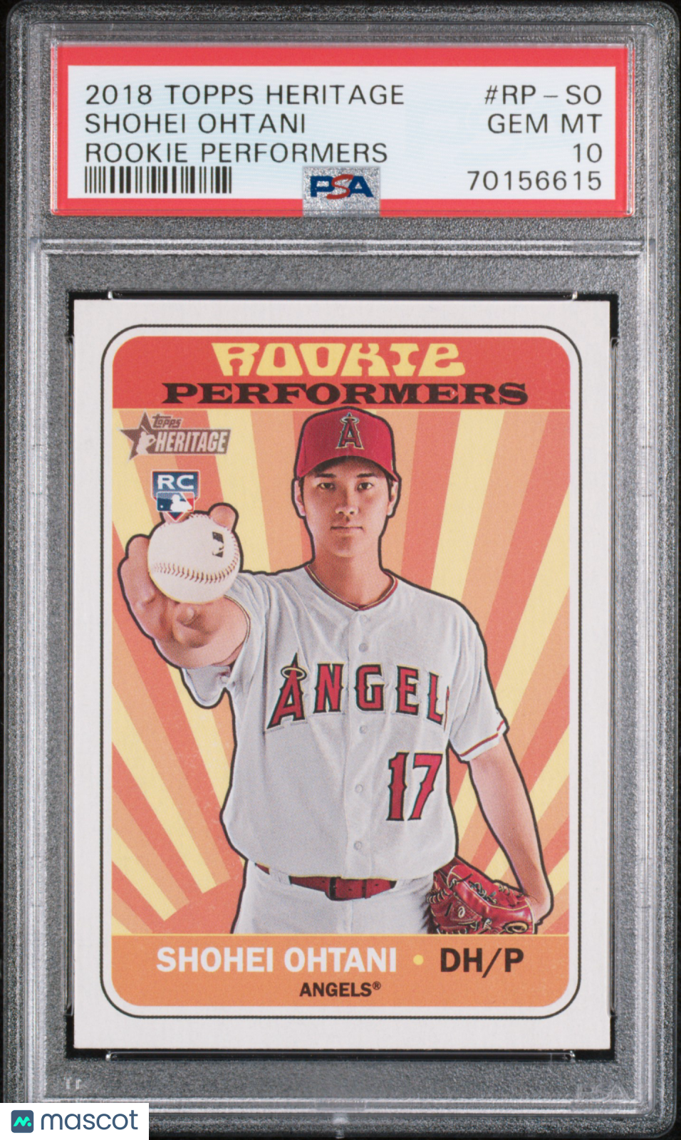 Shohei Ohtani 2018 Topps Heritage Rookie Performers Rookie RC LA Angels PSA 10