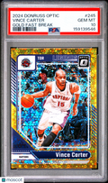 Vince Carter 2024-25 Optic GOLD Fast Break Prizm Raptors 5/10 PSA 10