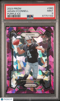 Aidan O'connell 2023-24 Prizm Purple Ice Rookie RC Raiders 131/225 PSA 9