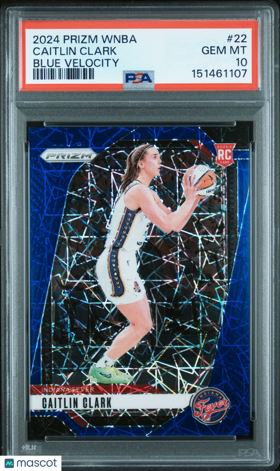 Caitlin Clark 2024 Panini Prizm WNBA Blue Velocity PSA 10