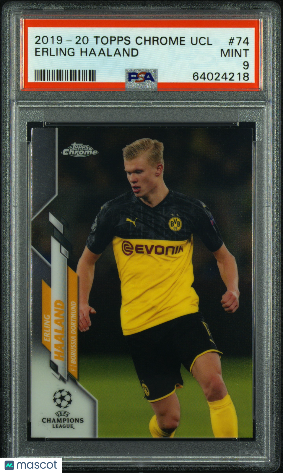 Erling Haaland 2019 Topps Chrome Rookie RC Dortmund #74 PSA 9