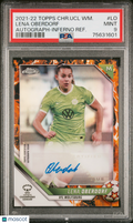 Lena Oberdorf 2021-22 Topps Chrome UEFA Auto Autograph Wolfsburg 67/75 PSA 9