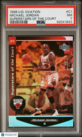 Michael Jordan 1998 Upper Deck Ovation Superstars Of The Court Bulls #C1 PSA 7