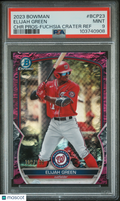 Elijah Green 2023 Bowman Chrome Fuchsia Lunar RC Nationals 109/199 PSA 9