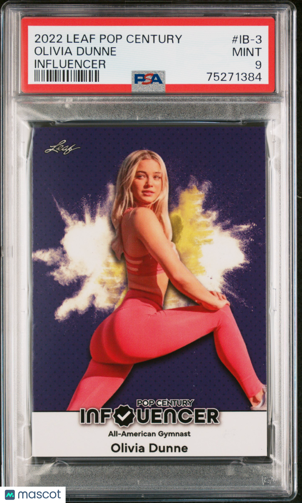 Olivia Dunne 2022 Leaf Pop Century Influencer LSU Tigers /1532 #IB-3 PSA 9