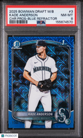 Kade Anderson 2025 Bowman Chrome 1st RC Blue Refractor Mariners 150/150 PSA 8