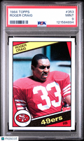 Roger Craig 1984 Topps Rookie Card RC San Francisco 49ers #353 PSA 9