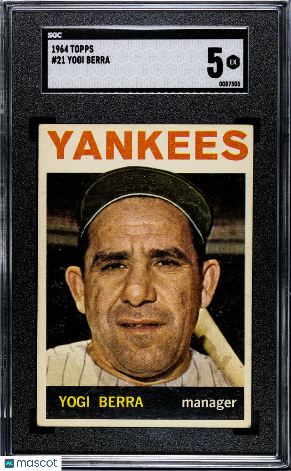 Yogi Berra 1964 Topps Card New York Yankees #21 SGC 5