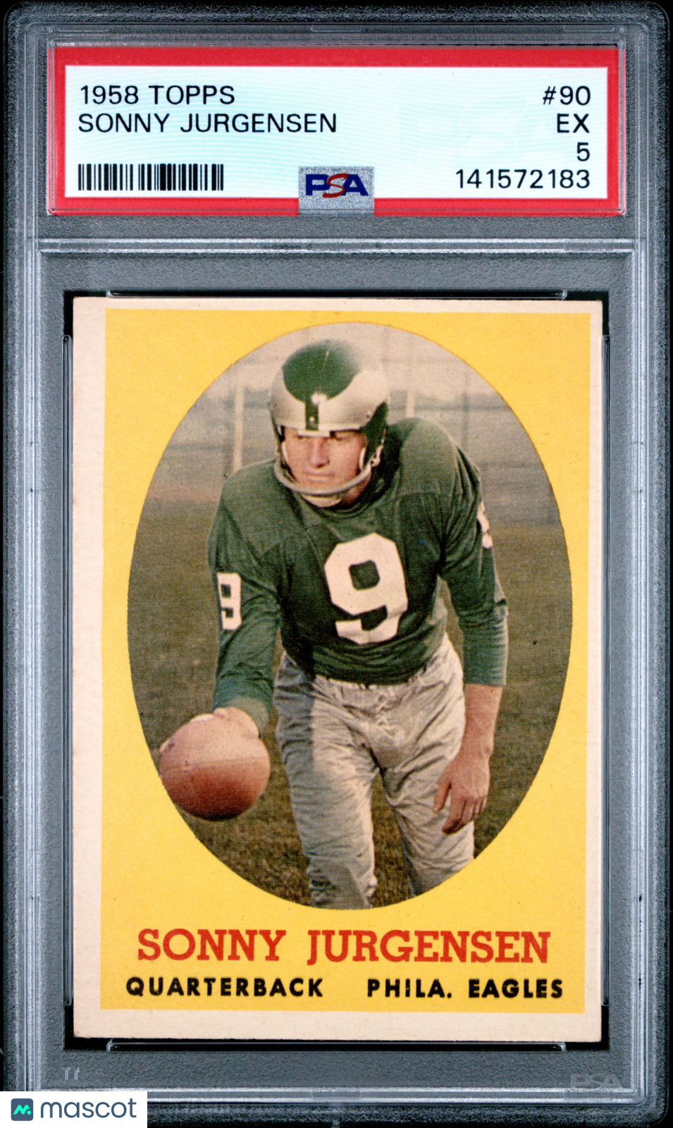 Sonny Jurgensen 1958 Topps Rookie RC Philadelphia Eagles #90 PSA 5